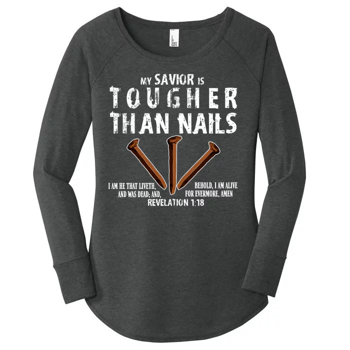 Revelation My Savior Is Tougher Than Nails Women's Perfect Tri Tunic Long Sleeve Shirt