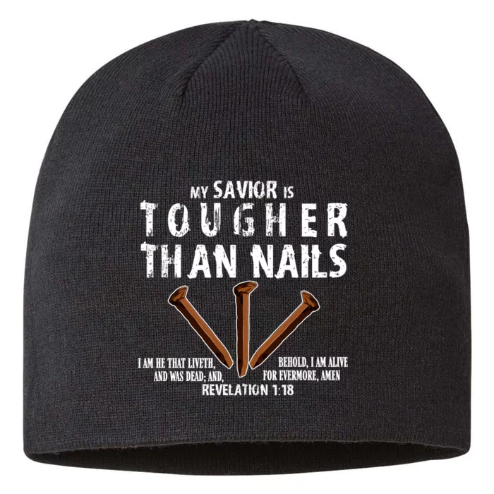 Revelation My Savior Is Tougher Than Nails 8 1/2in Sustainable Knit Beanie