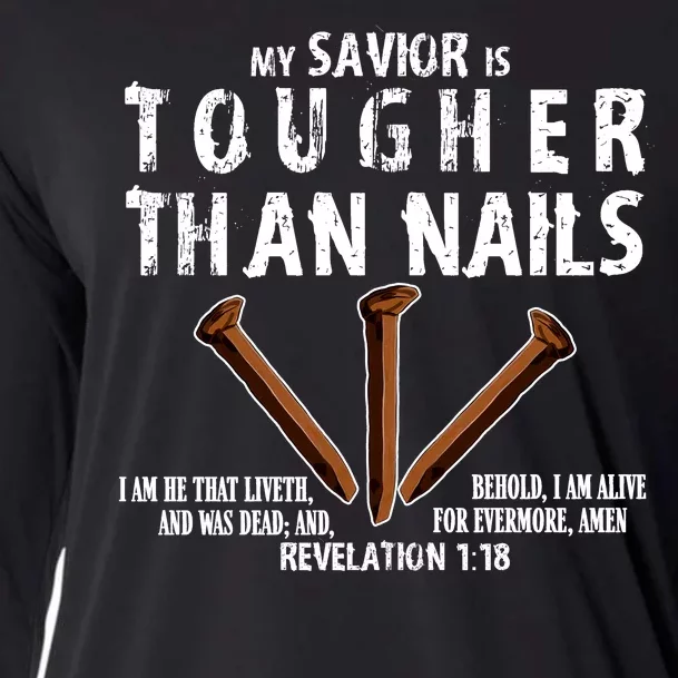 Revelation My Savior Is Tougher Than Nails Cooling Performance Long Sleeve Crew