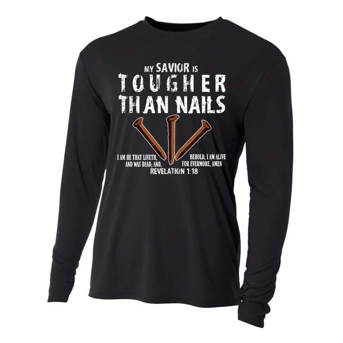 Revelation My Savior Is Tougher Than Nails Cooling Performance Long Sleeve Crew