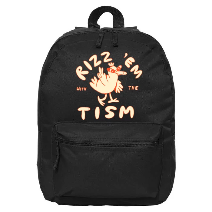 Rizz Em With The Tism 16 in Basic Backpack