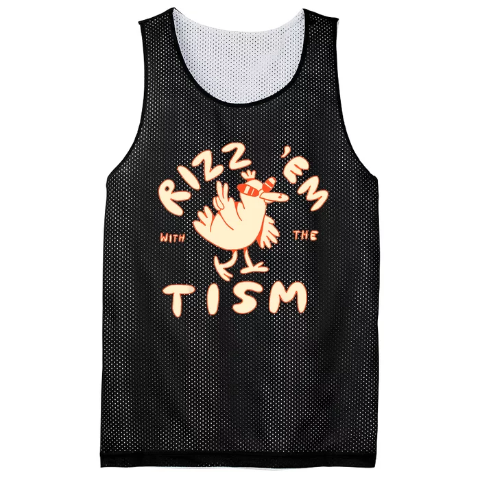 Rizz Em With The Tism Mesh Reversible Basketball Jersey Tank