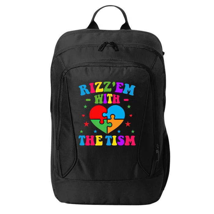 Rizz Em With The Tism Funny Autistic Meme Autism Awareness Gift City Backpack