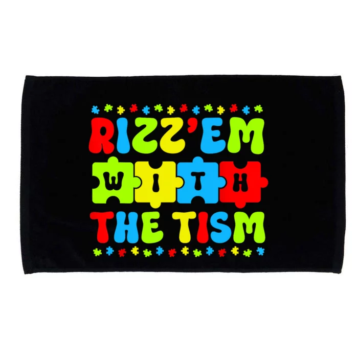 Rizz Em With The Tism Autism Awareness Puzzle Microfiber Hand Towel