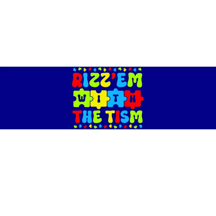 Rizz Em With The Tism Autism Awareness Puzzle Bumper Sticker