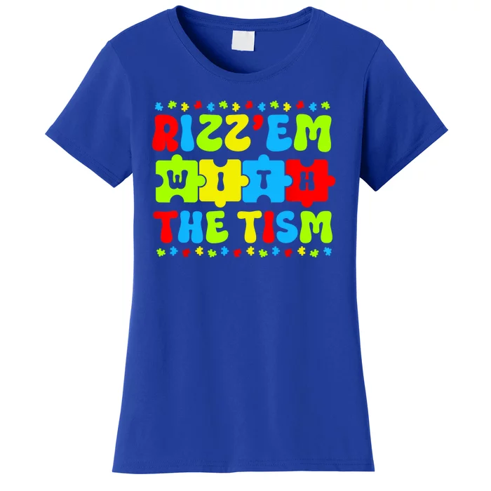 Rizz Em With The Tism Autism Awareness Puzzle Women's T-Shirt