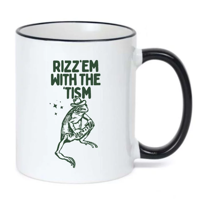 Rizz Em With The Tism Black Color Changing Mug