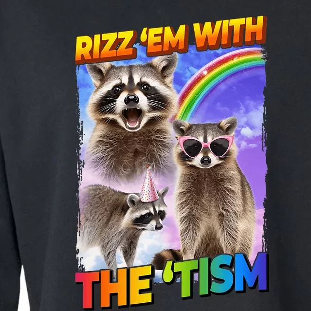 Rizz Em With The Tism Rizzler Ohio Rizz Cropped Pullover Crew