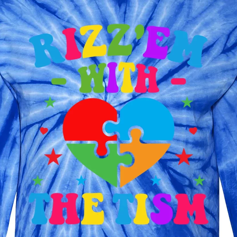 Rizz Em With The Tism Funny Autistic Meme Autism Awareness Gift Tie-Dye Long Sleeve Shirt