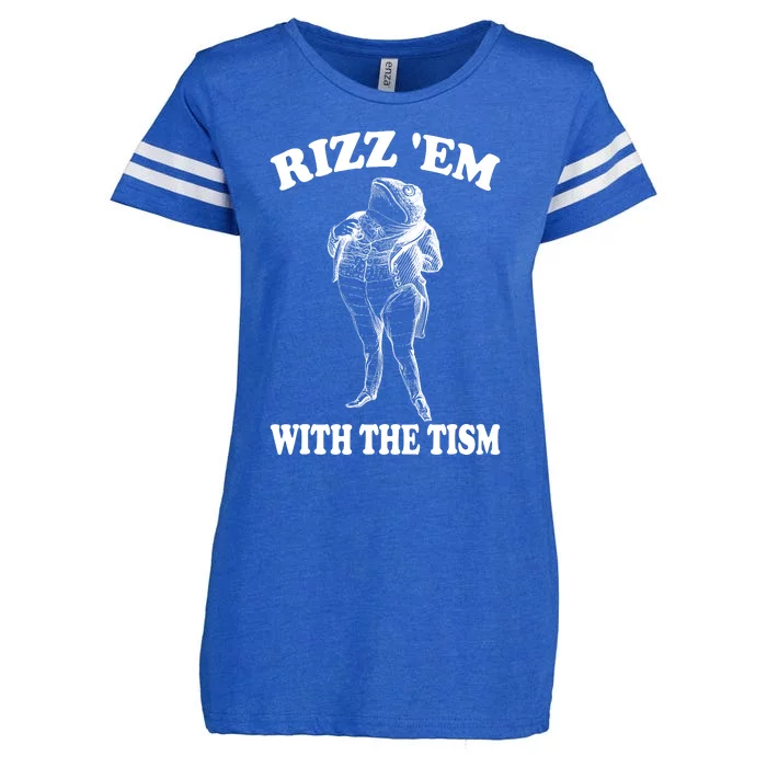 Rizz Em With The Tism Funny Meme Frog Enza Ladies Jersey Football T-Shirt