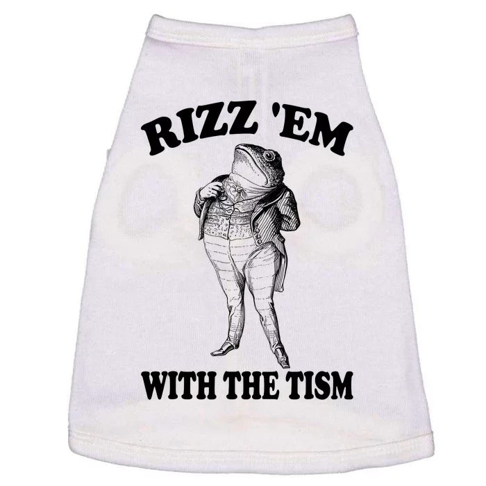 Rizz Em With The Tism Funny Meme Frog Doggie Tank