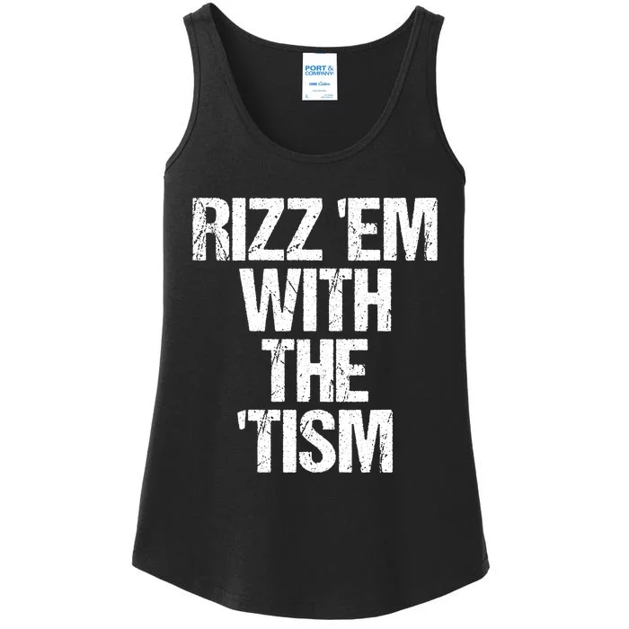 Rizz Em With The Tism Ladies Essential Tank