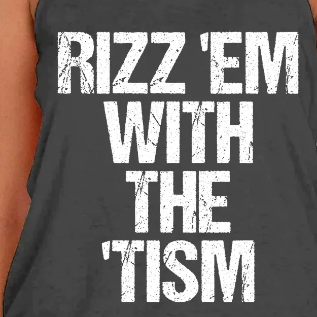 Rizz Em With The Tism Women's Knotted Racerback Tank