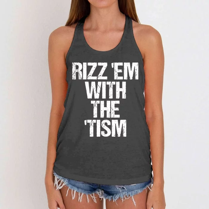 Rizz Em With The Tism Women's Knotted Racerback Tank