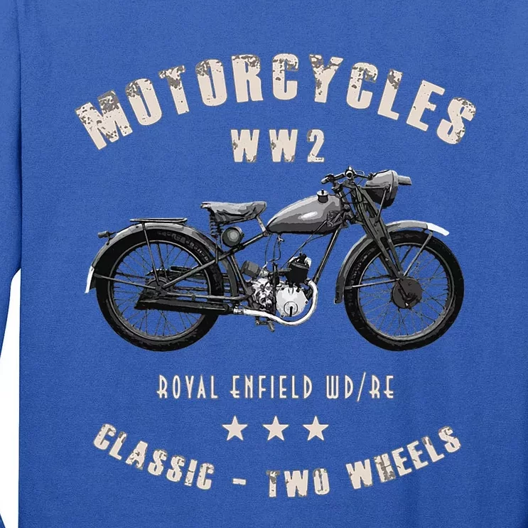 Royal Enfield Wdre Classic Motorcycle Ww2 Tall Long Sleeve T-Shirt