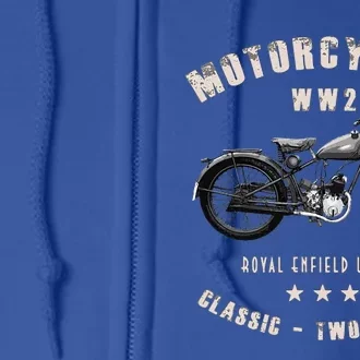 Royal Enfield Wdre Classic Motorcycle Ww2 Full Zip Hoodie