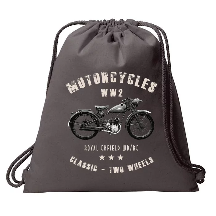 Royal Enfield Wdre Classic Motorcycle Ww2 Drawstring Bag