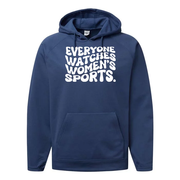 Retro Everyone Watches WomenS Sports Performance Fleece Hoodie