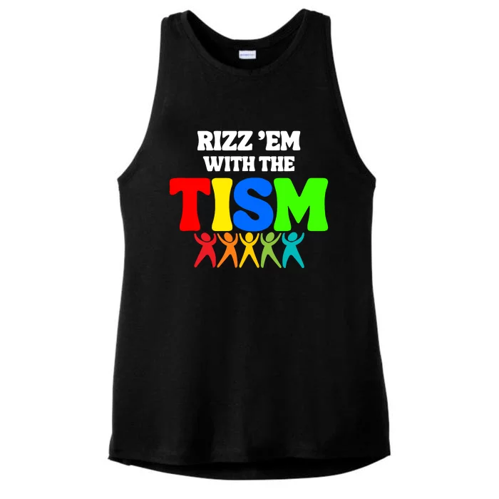 Rizz Em With The Tism Ladies Tri-Blend Wicking Tank