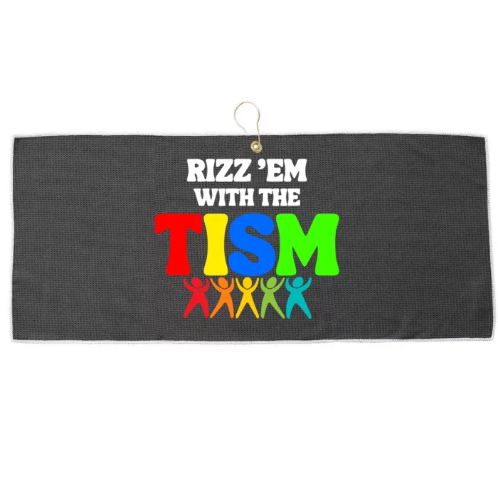 Rizz Em With The Tism Large Microfiber Waffle Golf Towel