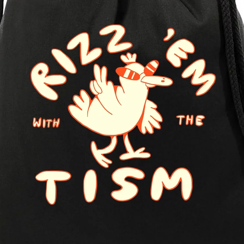 Rizz Em With The Tism Drawstring Bag