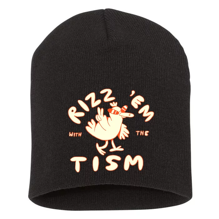 Rizz Em With The Tism Short Acrylic Beanie