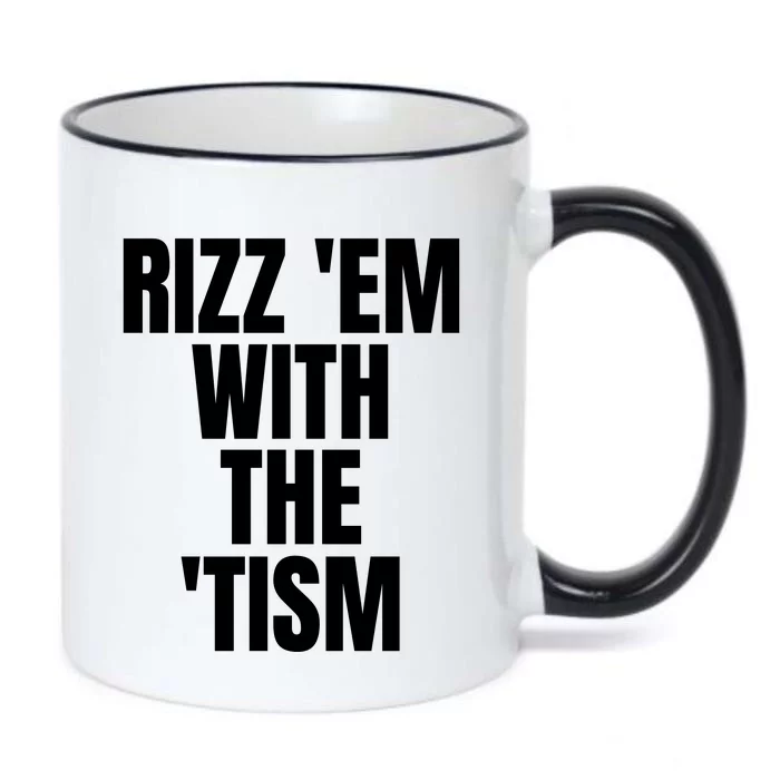 Rizz Em With The Tism Black Color Changing Mug