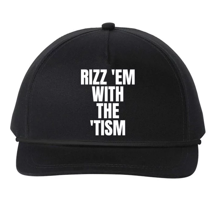 Rizz Em With The Tism Snapback Five-Panel Rope Hat