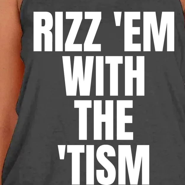 Rizz Em With The Tism Women's Knotted Racerback Tank