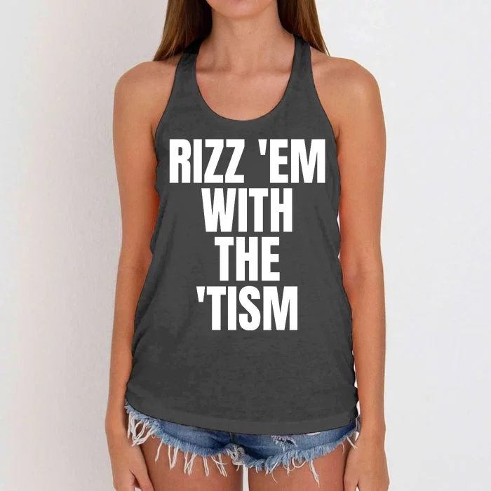 Rizz Em With The Tism Women's Knotted Racerback Tank