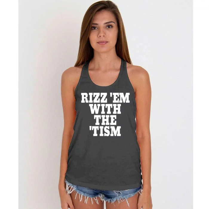 Rizz Em With The Tism Women's Knotted Racerback Tank