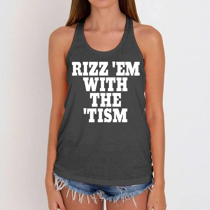 Rizz Em With The Tism Women's Knotted Racerback Tank