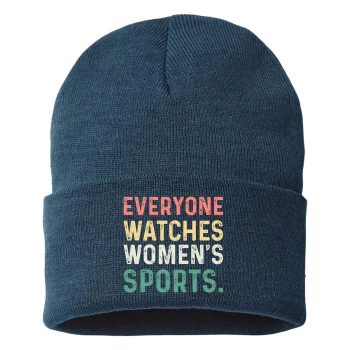 Retro Everyone Watches Womens Sports Sustainable Knit Beanie