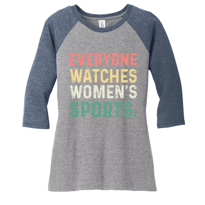 Retro Everyone Watches Womens Sports Women's Tri-Blend 3/4-Sleeve Raglan Shirt