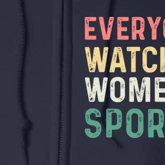 Retro Everyone Watches Womens Sports Full Zip Hoodie