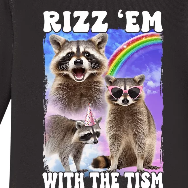 Rizz Em With The Tism Rizzler Ohio Rizz Baby Long Sleeve Bodysuit