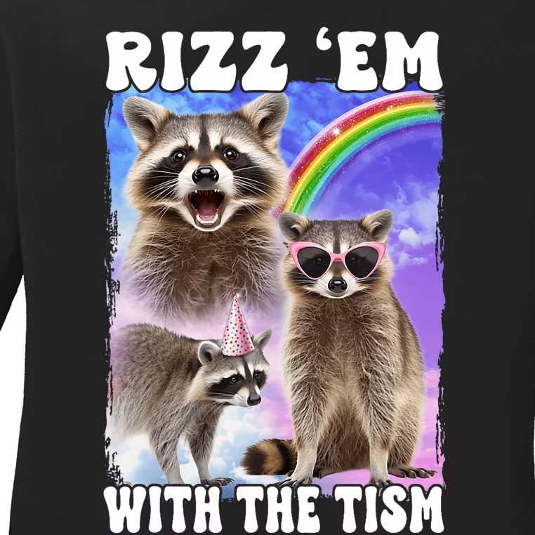 Rizz Em With The Tism Rizzler Ohio Rizz Ladies Long Sleeve Shirt