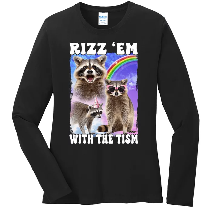 Rizz Em With The Tism Rizzler Ohio Rizz Ladies Long Sleeve Shirt