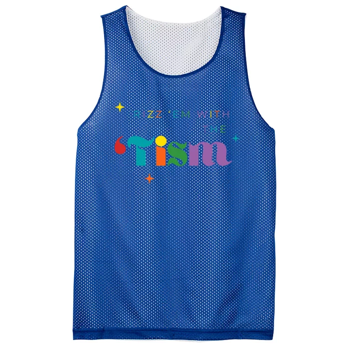 Rizz Em With The Tism Funny Autism Awareness Autistic Quote Cool Gift Mesh Reversible Basketball Jersey Tank