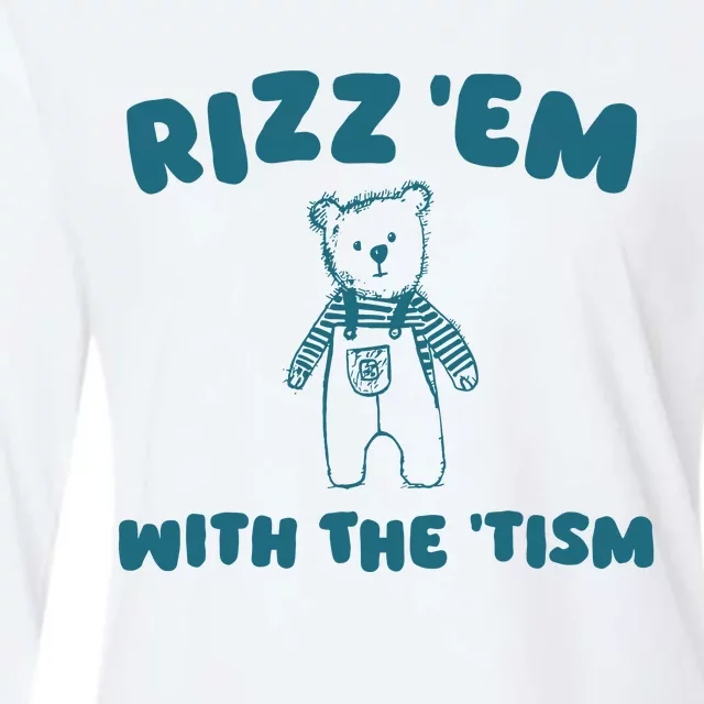 Rizz Em With The Tism Womens Cotton Relaxed Long Sleeve T-Shirt