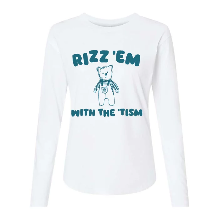 Rizz Em With The Tism Womens Cotton Relaxed Long Sleeve T-Shirt