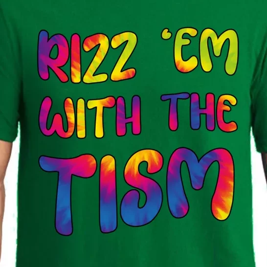 Rizz Em With The Tism Funny Autism Meme Autistic Cute Gift Pajama Set