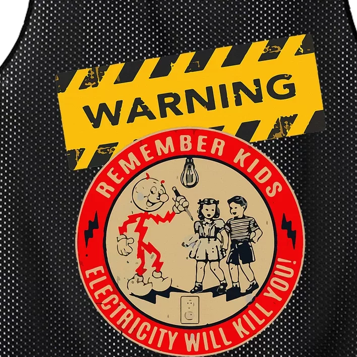 Remember Electricity Will Kill You Funny Electrician Mesh Reversible Basketball Jersey Tank