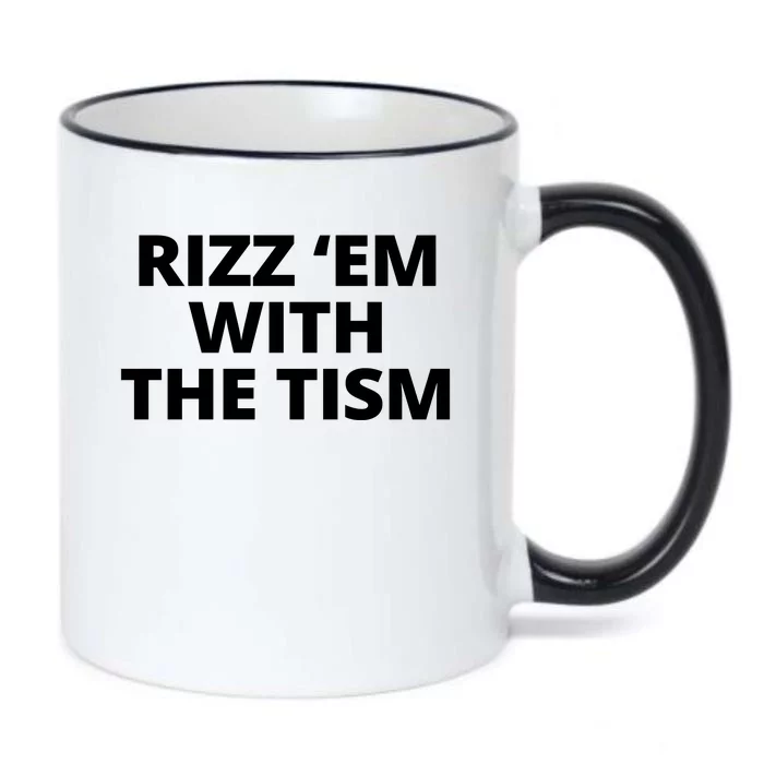 Rizz Em With The Tism Autism Black Color Changing Mug