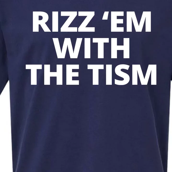 Rizz Em With The Tism Autism Sueded Cloud Jersey T-Shirt