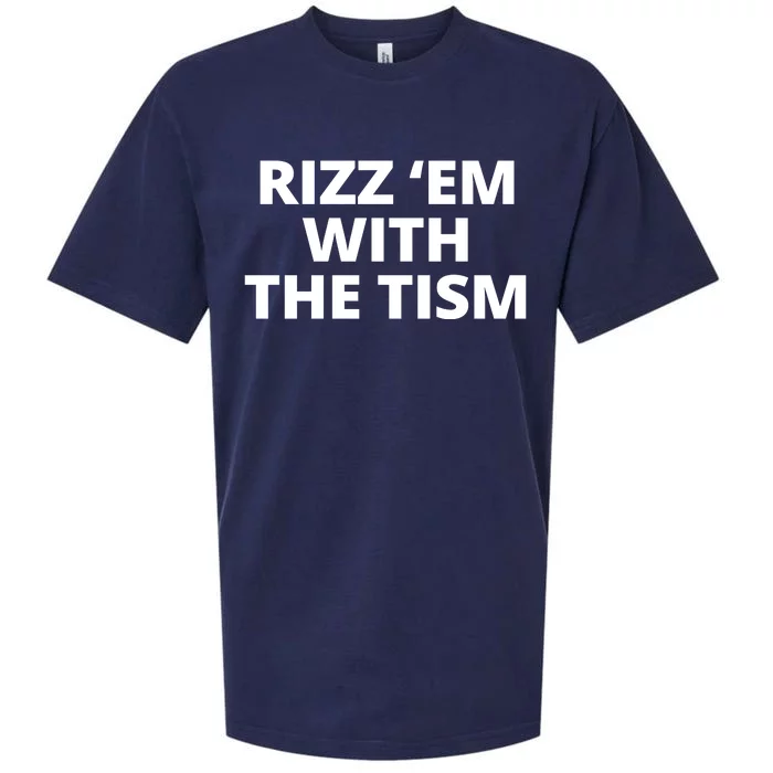 Rizz Em With The Tism Autism Sueded Cloud Jersey T-Shirt