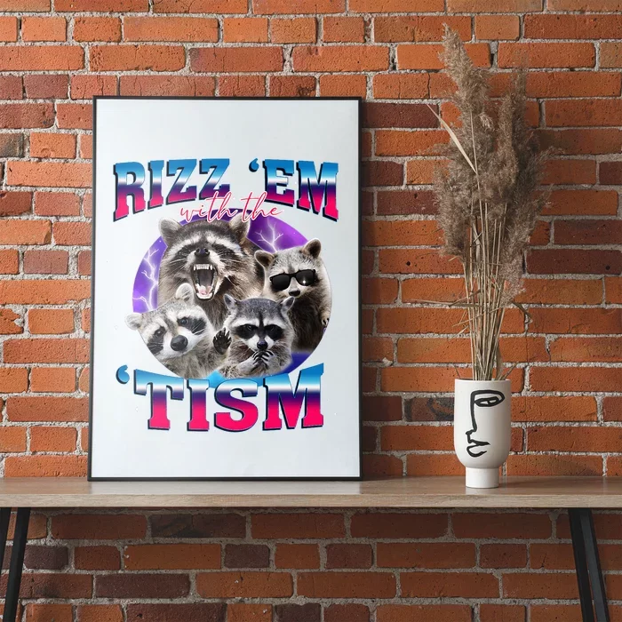 Rizz Em With The Tism Vintage Raccoon Poster