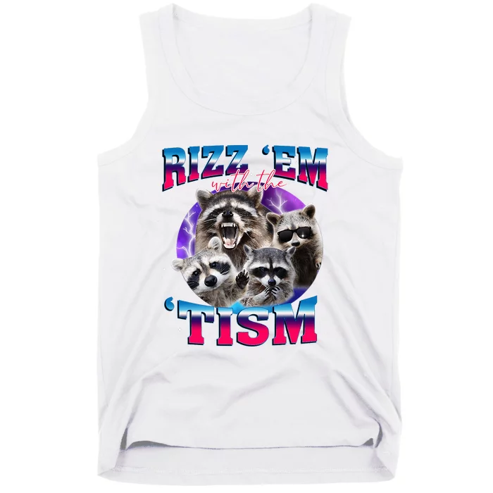 Rizz Em With The Tism Vintage Raccoon Tank Top