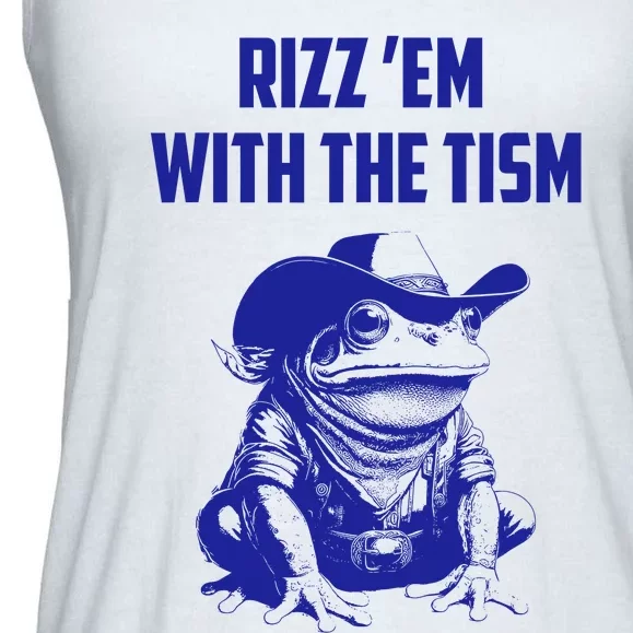 Rizz Em With The Tism Frog Ladies Essential Flowy Tank