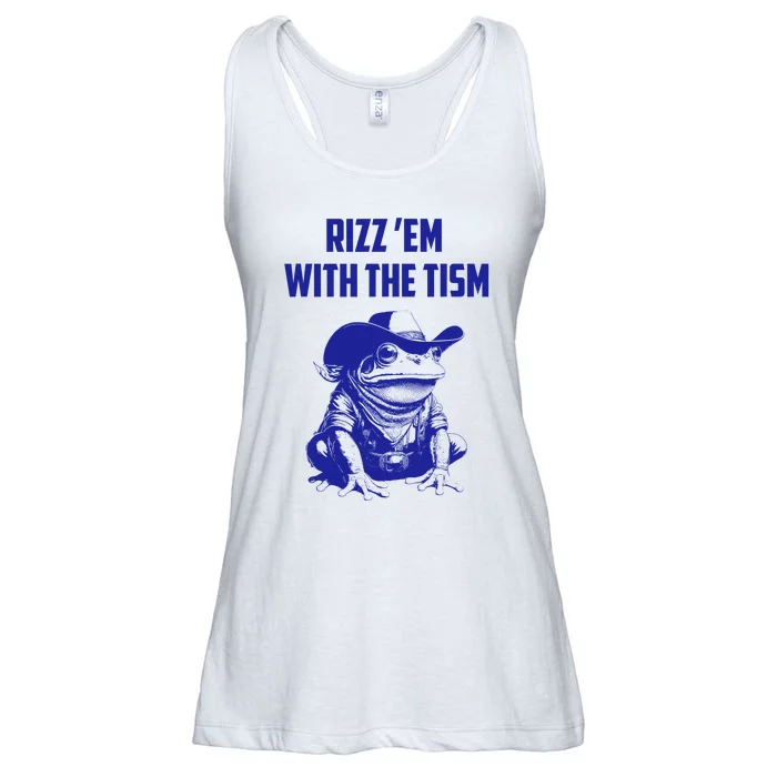 Rizz Em With The Tism Frog Ladies Essential Flowy Tank